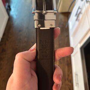 Cole Haan Brown Leather Belt with Silver Buckle